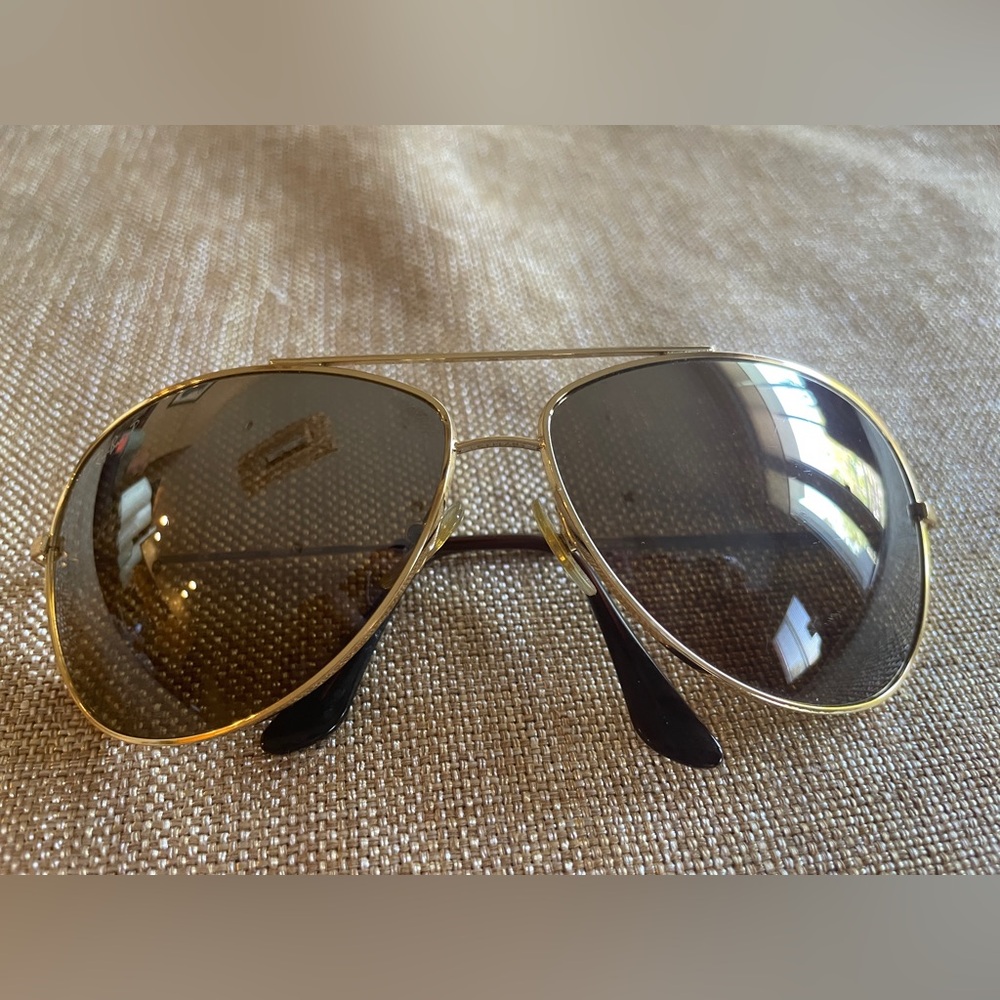 Ray-Ban Gold and Black Aviator Sunglasses